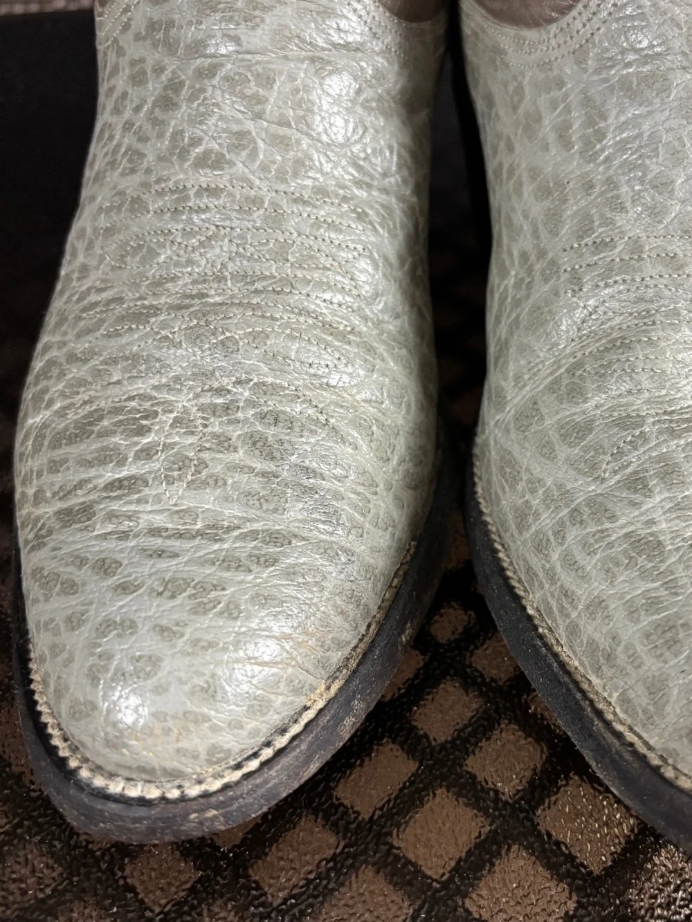 Nocona Boots Two-Tone Gray Leather Western Boots #1924 Size 13